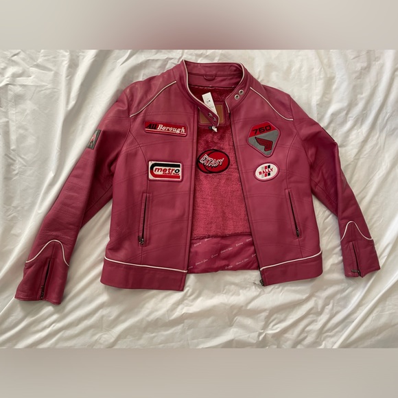 extasy fuschia pink leather moto jacket - Picture 14 of 14